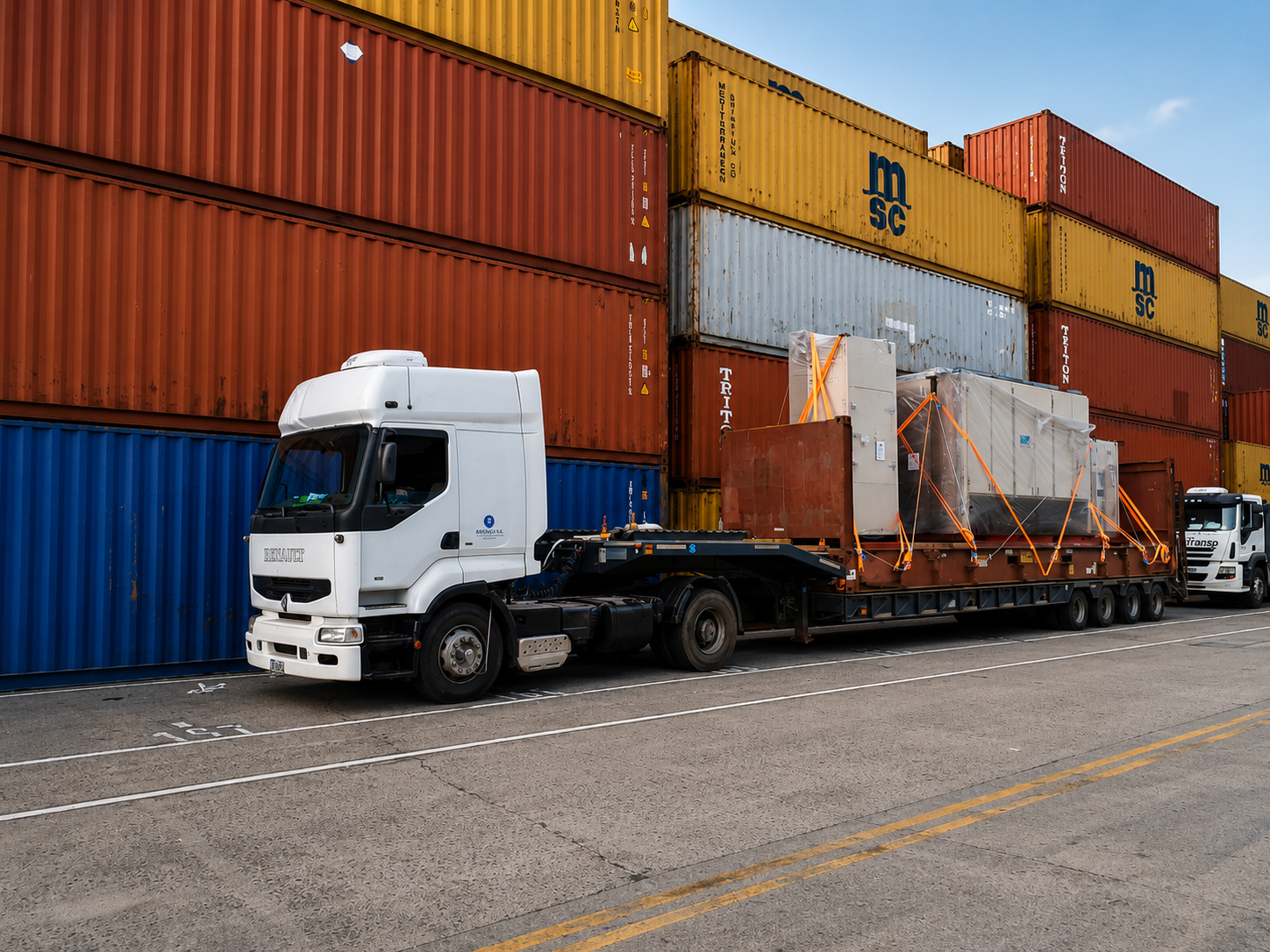 Transporte de contenedores y coordinación logística